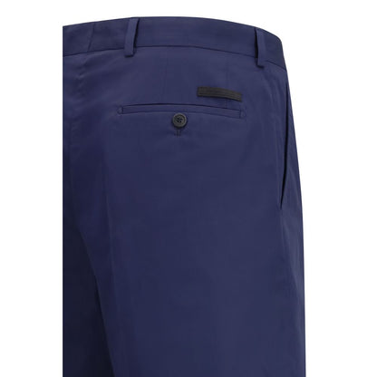 Prada Blue Cotton Shorts: Elegance Meets Functionality