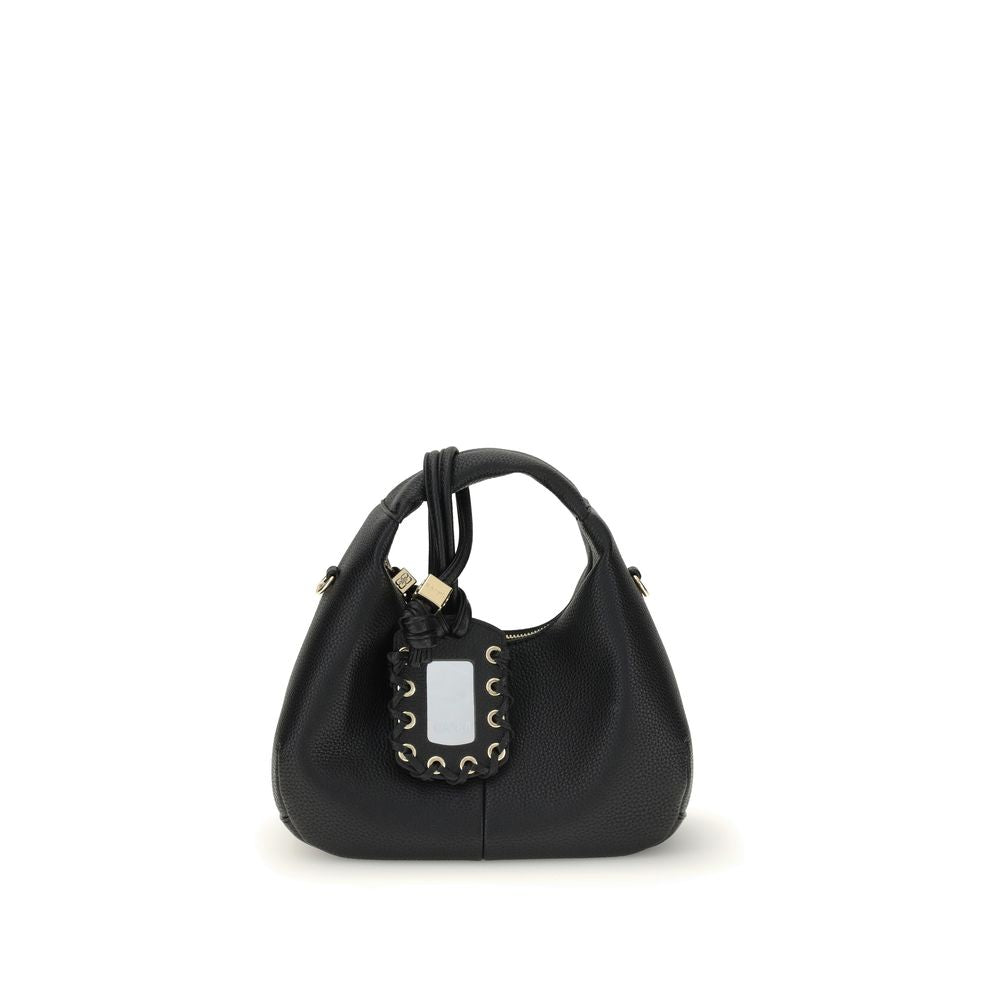 Ganni Black Hobo Mini Handbag
