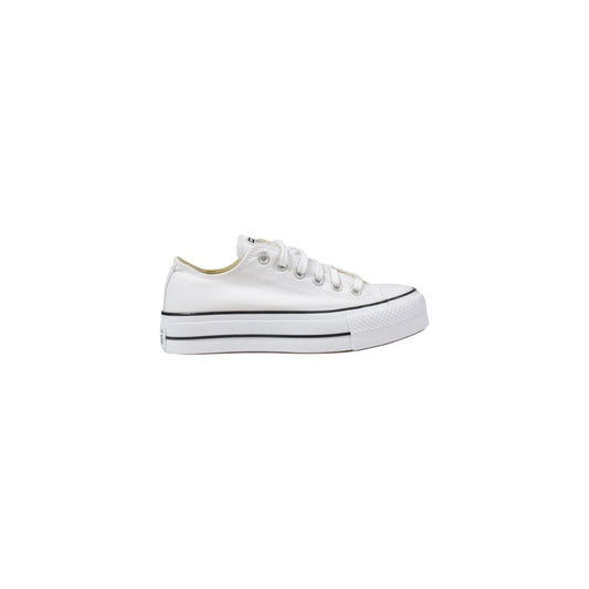 Converse White Fabric Platform Sneakers