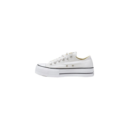 Converse White Fabric Platform Sneakers