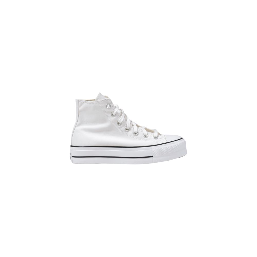 Converse White Polyester PLATFORM High-Top Sneakers