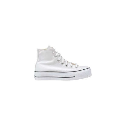 Converse White Polyester PLATFORM High-Top Sneakers
