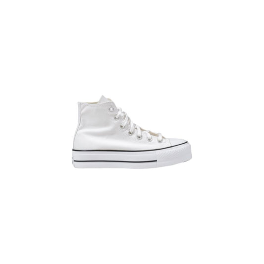 Converse White Polyester PLATFORM High-Top Sneakers