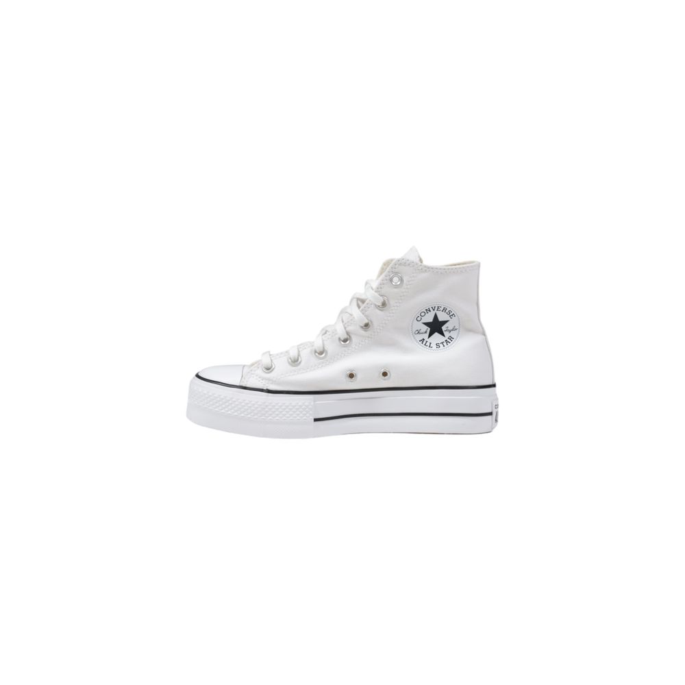 Converse White Polyester PLATFORM High-Top Sneakers