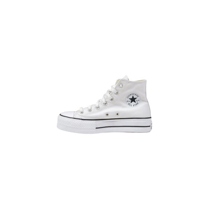 Converse White Polyester PLATFORM High-Top Sneakers