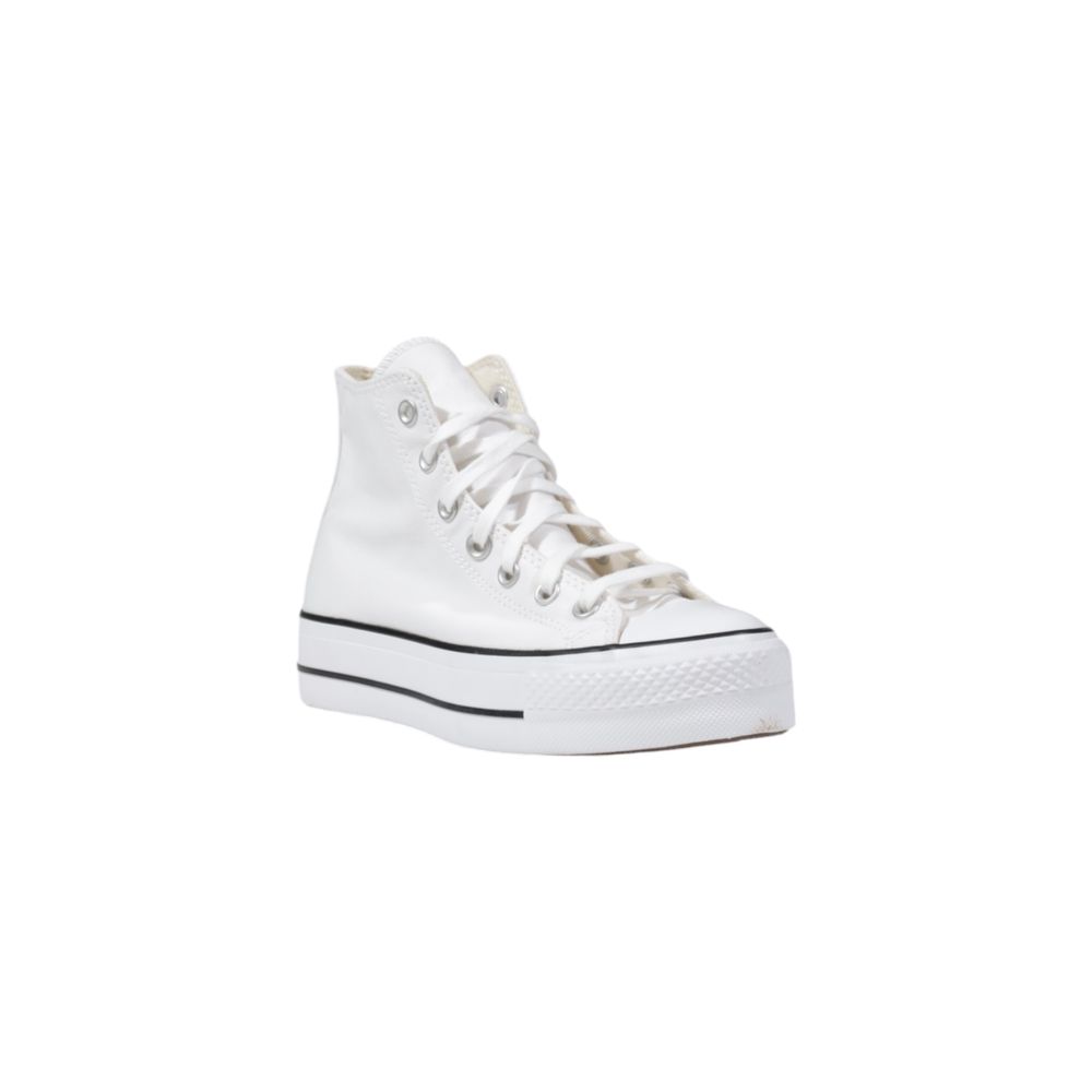 Converse White Polyester PLATFORM High-Top Sneakers