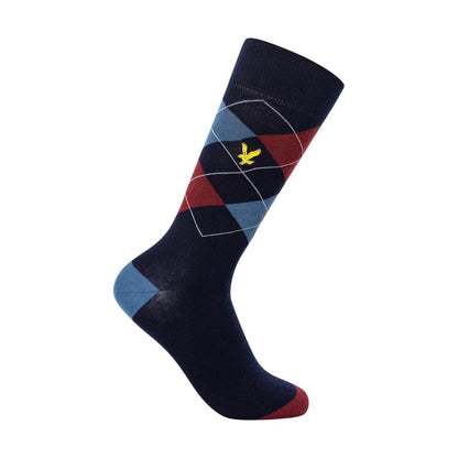 Lyle & Scott OTIS Bordeaux Cotton Boxers Set with Coordinated Socks