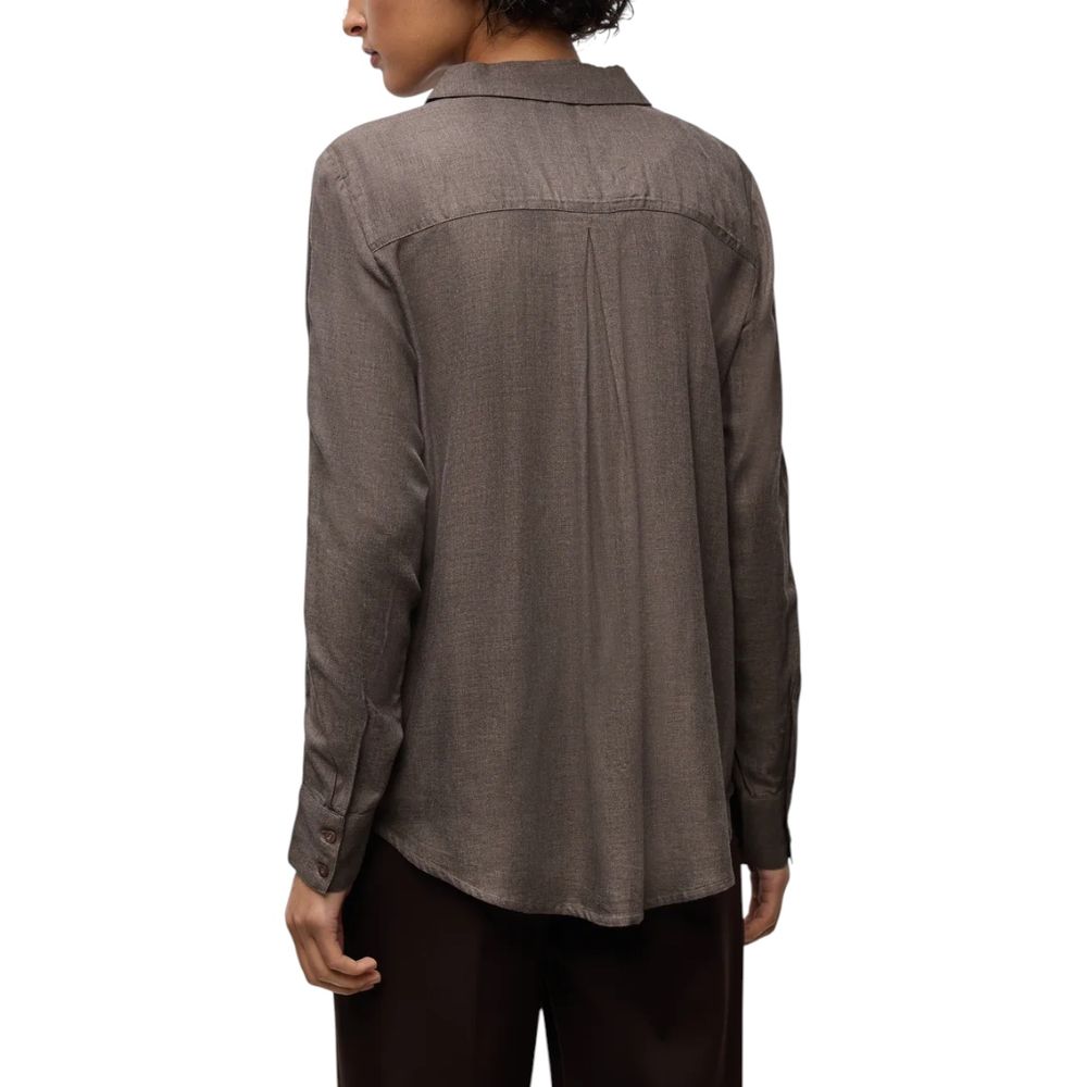 Street One Brown Viscose Blouse - Elegant Long-Sleeved Shirt for Every Occasion
