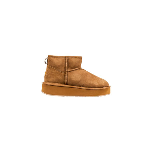 EMU Australia Stinger Micro Flatform 2.0 Beige Leather Ankle Boots