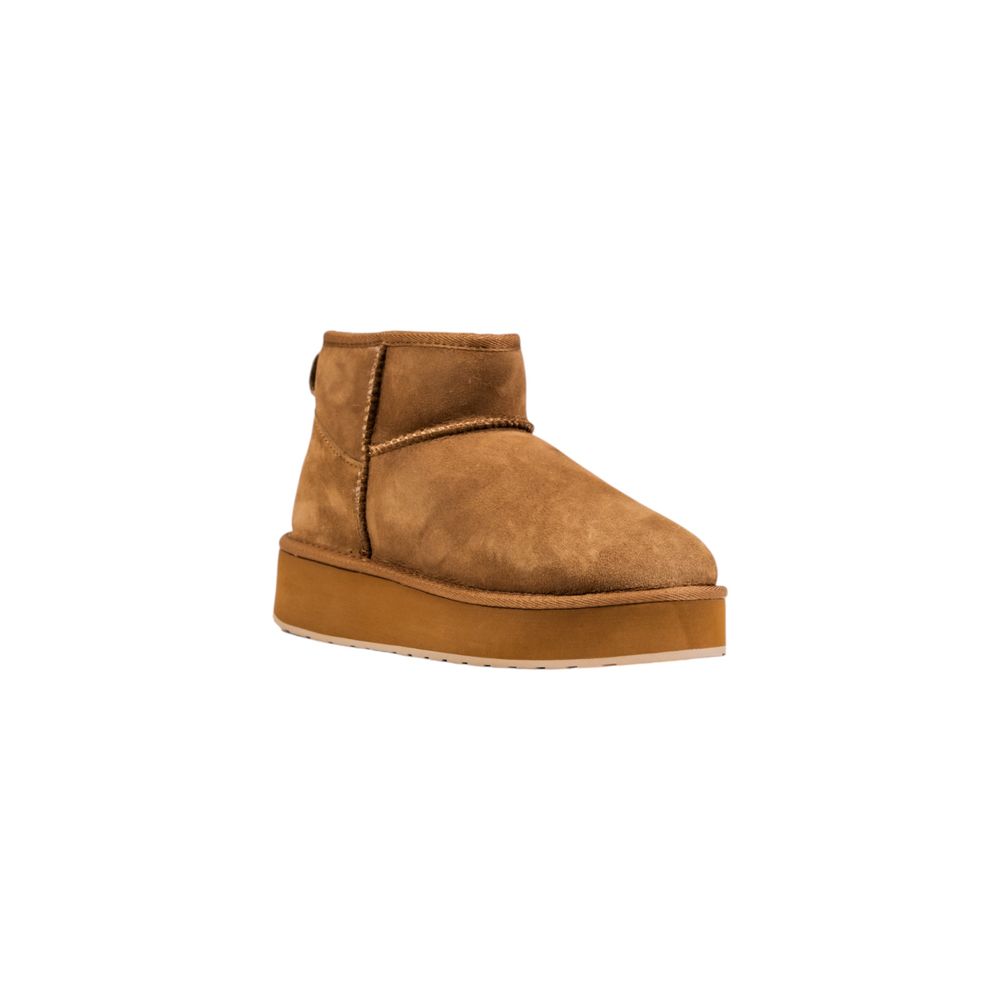 EMU Australia Stinger Micro Flatform 2.0 Beige Leather Ankle Boots