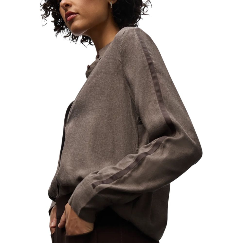 Street One Brown Viscose Blouse - Elegant Long-Sleeved Shirt for Every Occasion