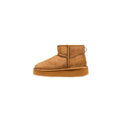 EMU Australia Stinger Micro Flatform 2.0 Beige Leather Ankle Boots