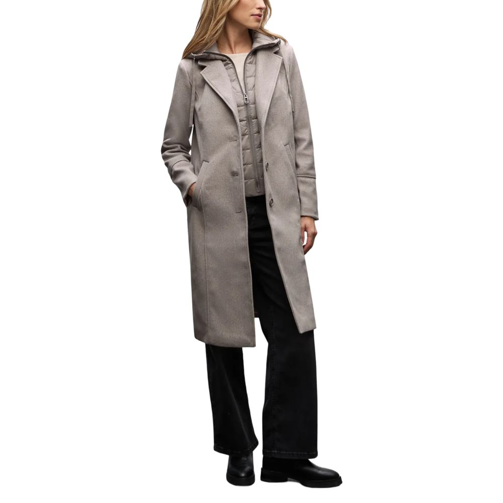 Street One Beige Polyester Coat - Versatile Autumn-Winter Outerwear