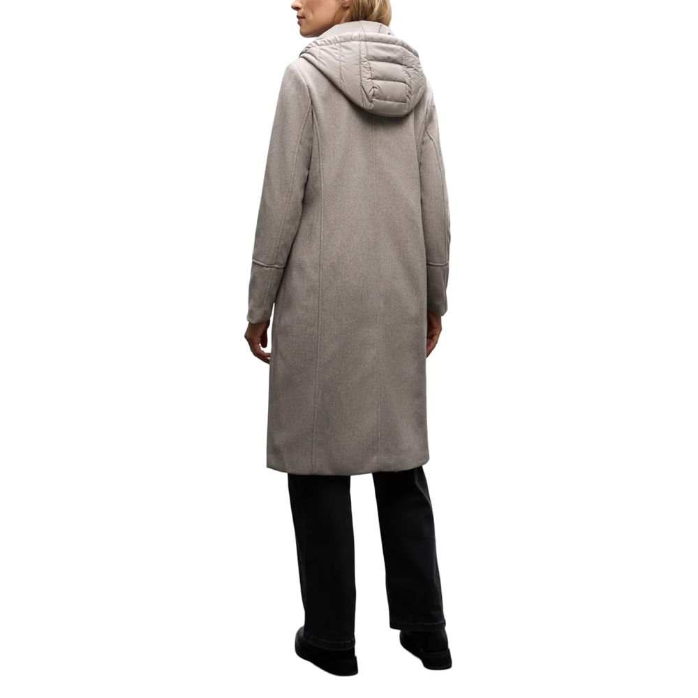 Street One Beige Polyester Coat - Versatile Autumn-Winter Outerwear
