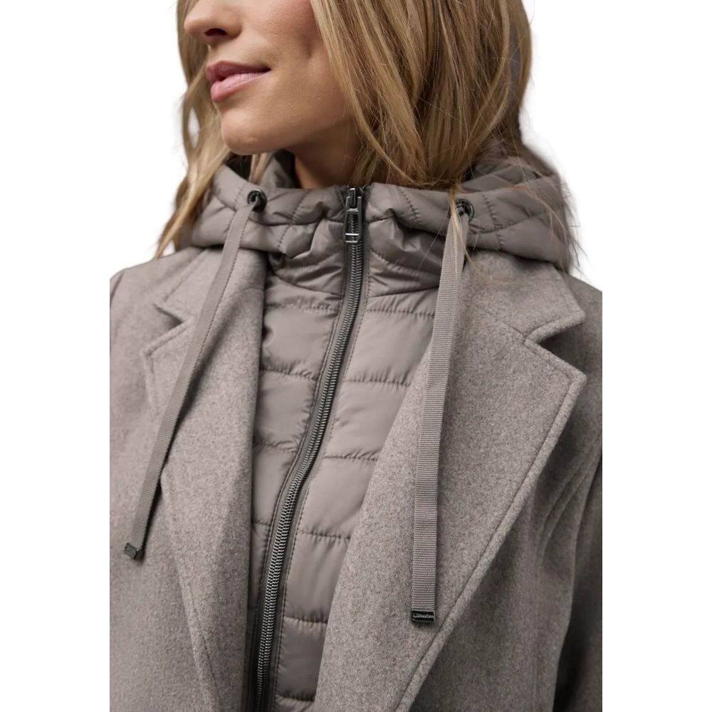 Street One Beige Polyester Coat - Versatile Autumn-Winter Outerwear