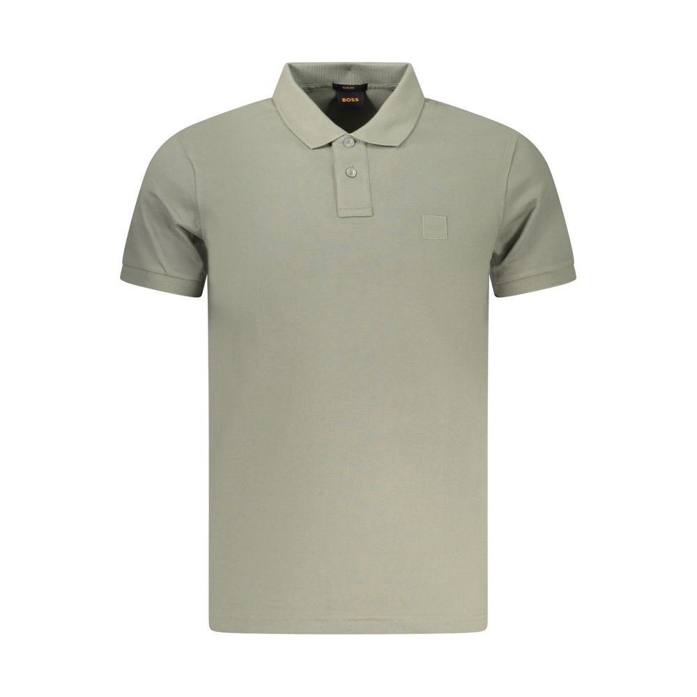 Hugo Boss Green Cotton Men's Polo T-Shirt - Beige