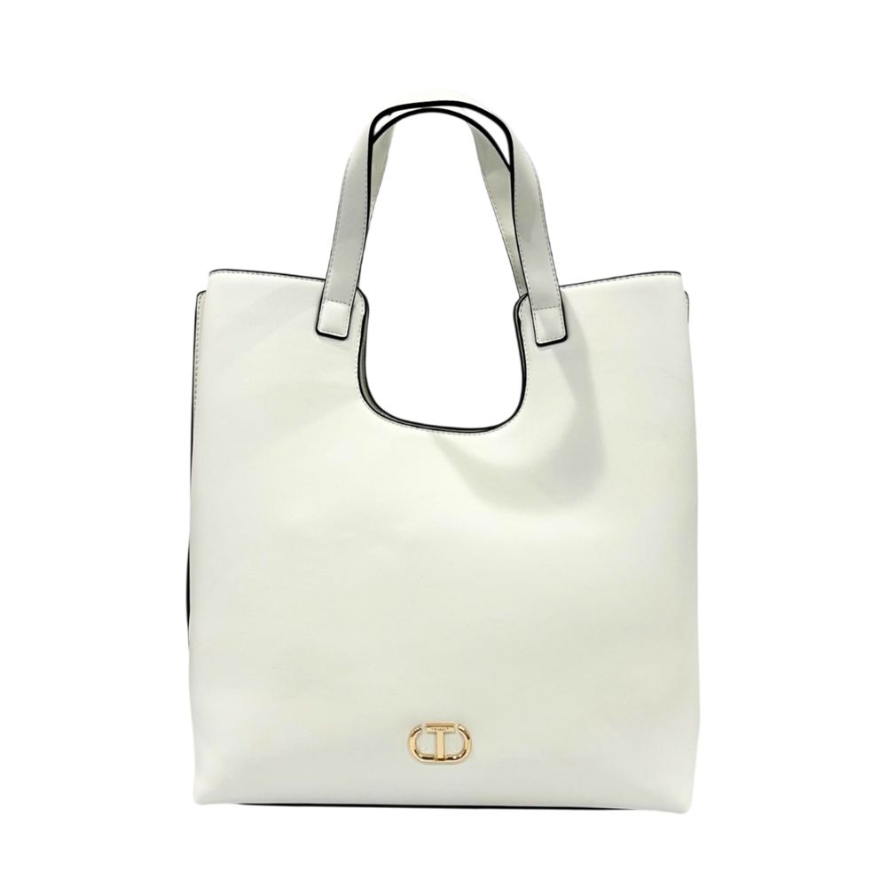 Twinset White PU Women Handbag - Elegant & Functional