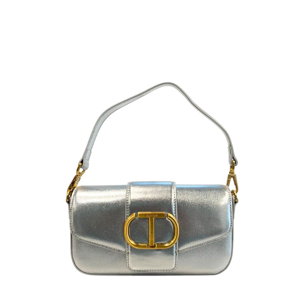 Twinset Silver PU Women Shoulder Bag - Chic Versatility Redefined