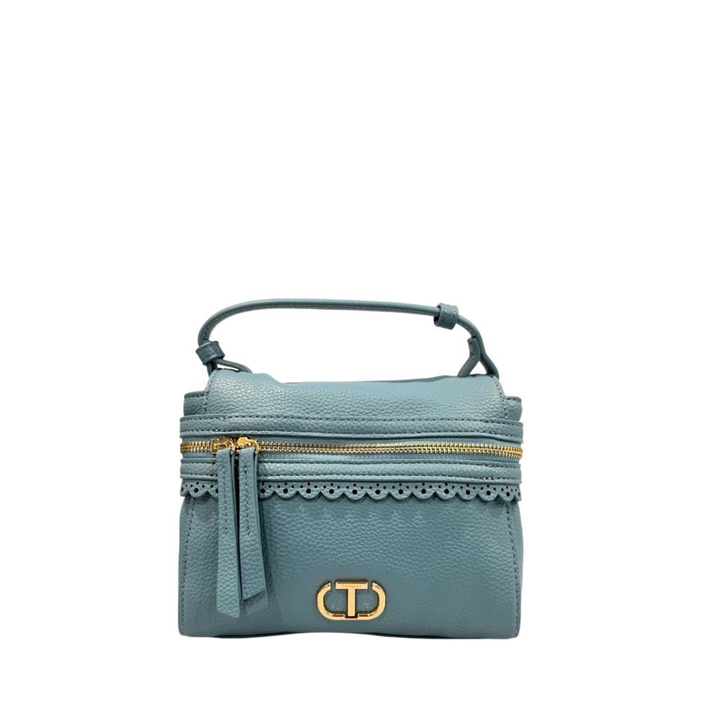 Twinset Blue PU Women Handbag - Compact Luxury with a Chic Edge
