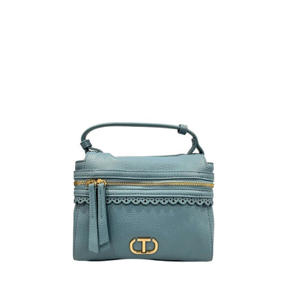 Twinset Blue PU Women Handbag - Compact Luxury with a Chic Edge