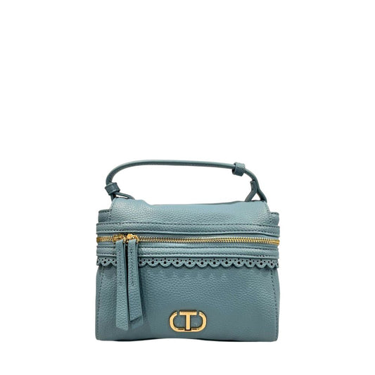 Twinset Blue PU Women Handbag - Compact Luxury with a Chic Edge