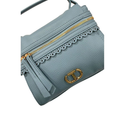 Twinset Blue PU Women Handbag - Compact Luxury with a Chic Edge