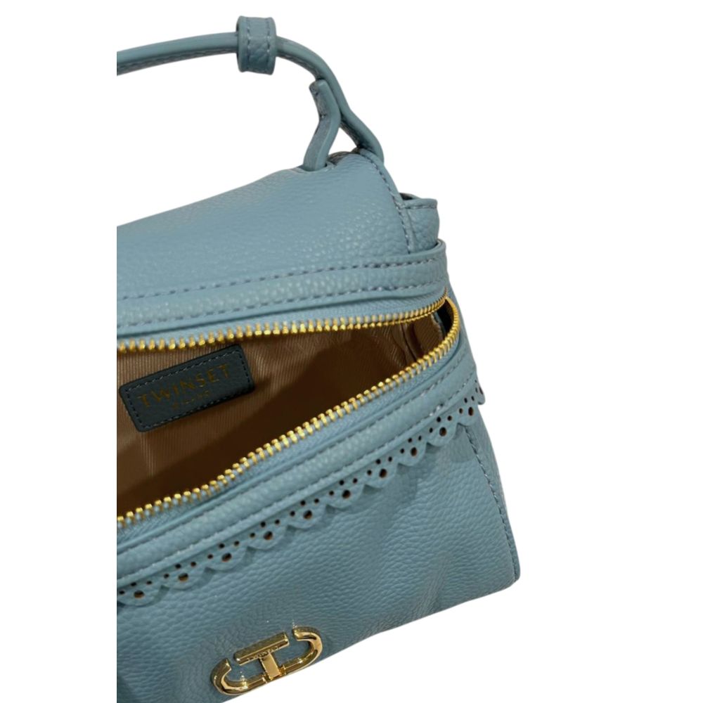 Twinset Blue PU Women Handbag - Compact Luxury with a Chic Edge