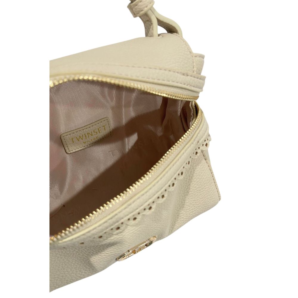 Twinset Beige Polyethylene Shoulder Bag - Mini Handbag with Adjustable Strap