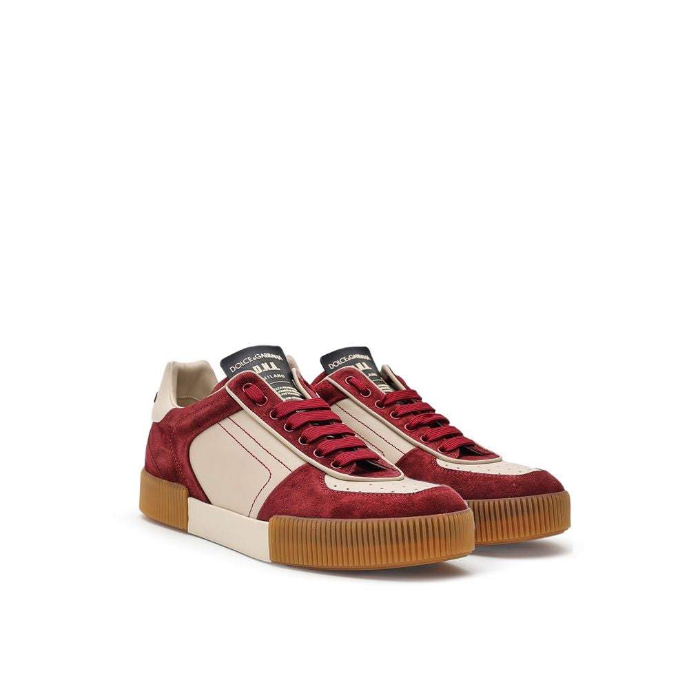 Dolce & Gabbana White Leather Low-Top Sneakers