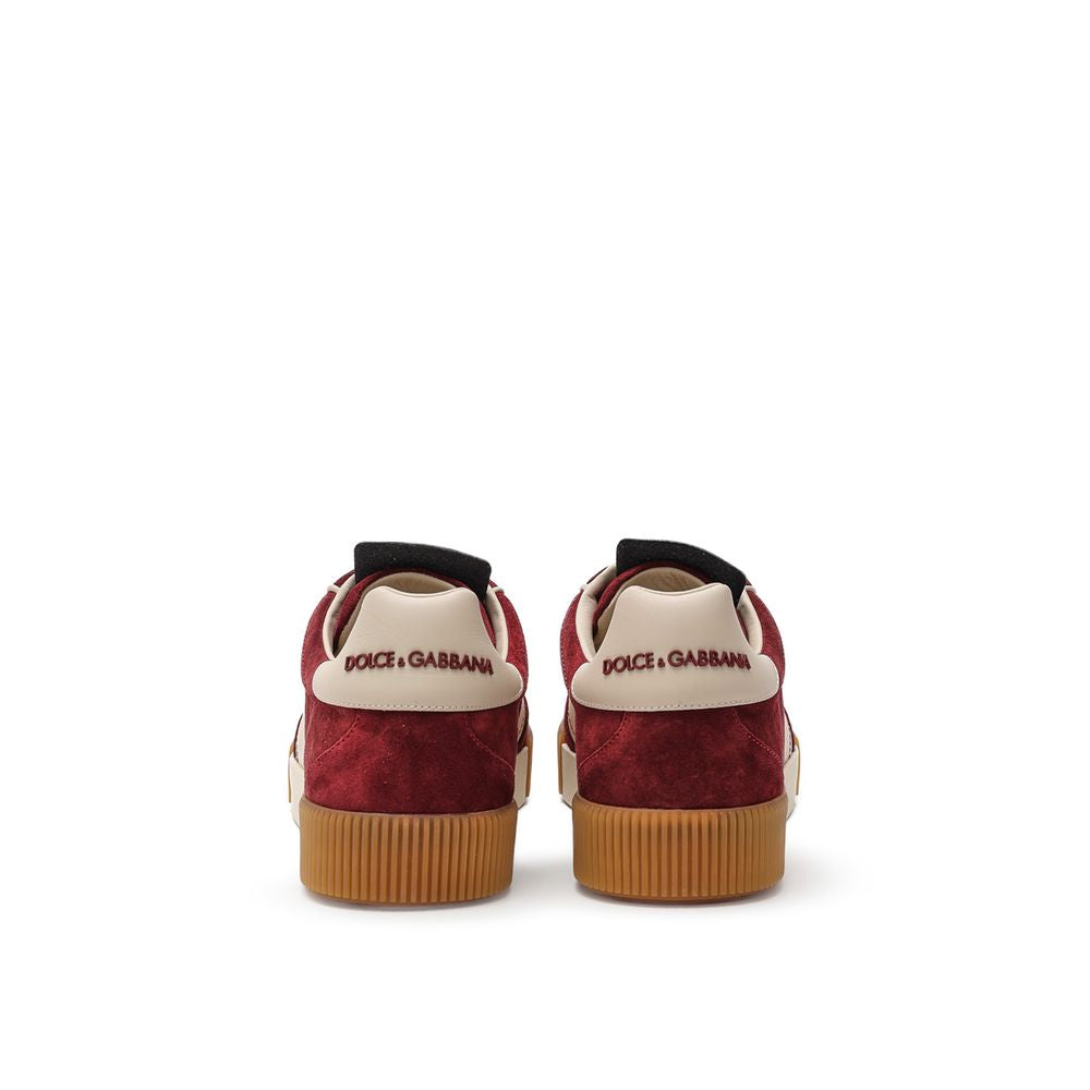 Dolce & Gabbana White Leather Low-Top Sneakers