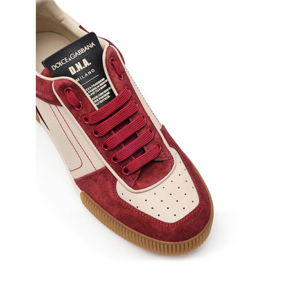 Dolce & Gabbana White Leather Low-Top Sneakers