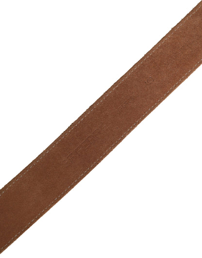 GF Ferre Men Beige Canvas Silver Metal Buckle Cintura Belt