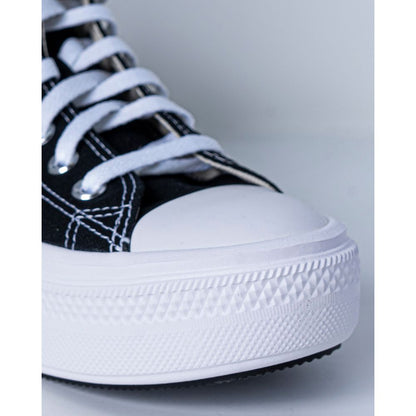 Converse Black Cotton Platform Sneakers