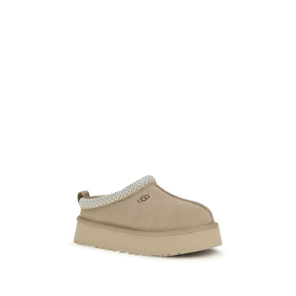 UGG Sand Beige Calf Leather Tazz Slipper Mules