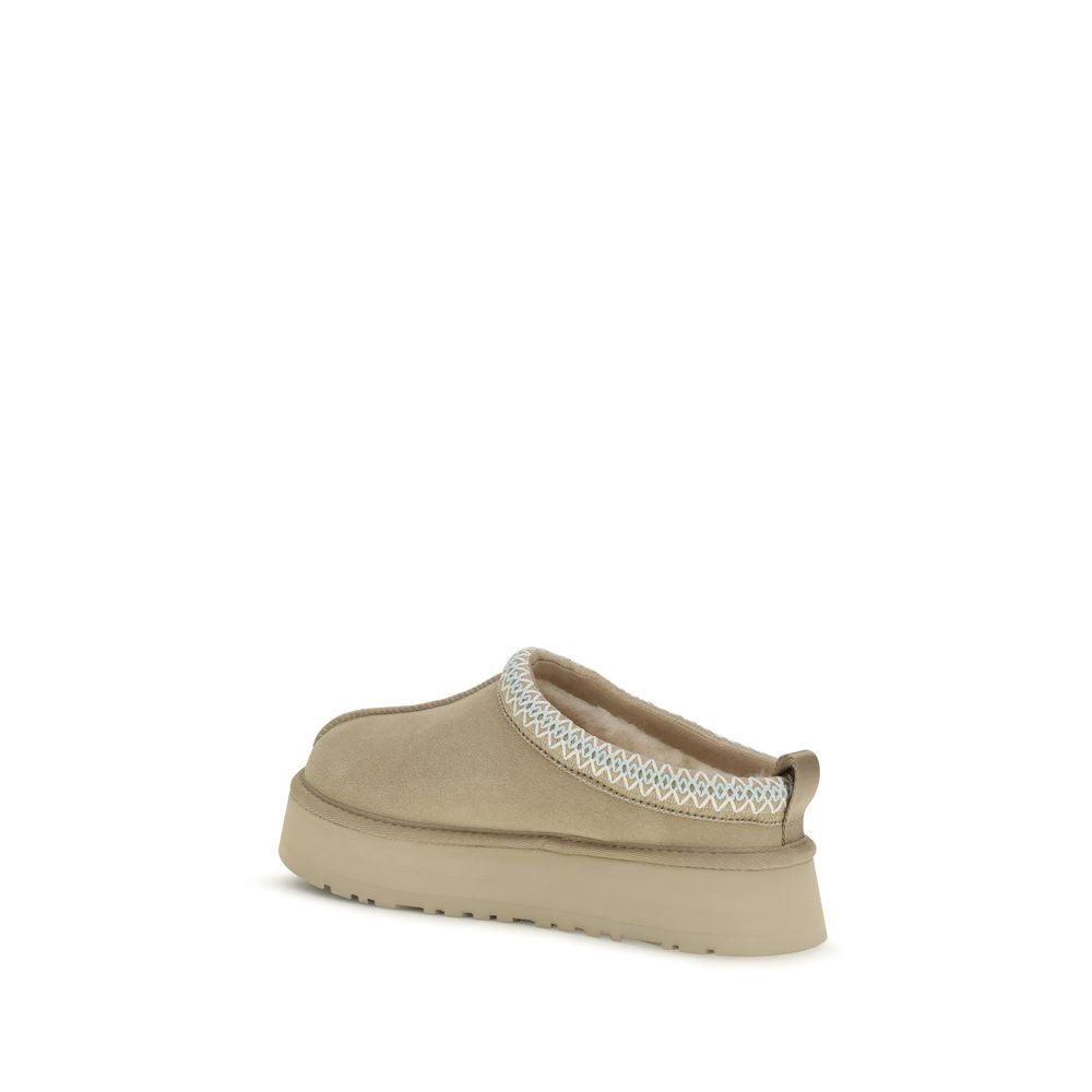 UGG Sand Beige Calf Leather Tazz Slipper Mules