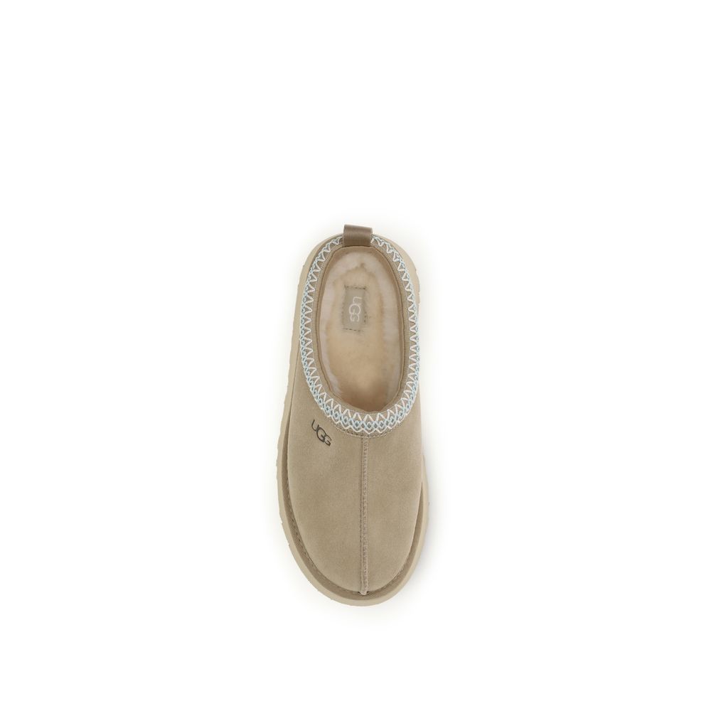 UGG Sand Beige Calf Leather Tazz Slipper Mules