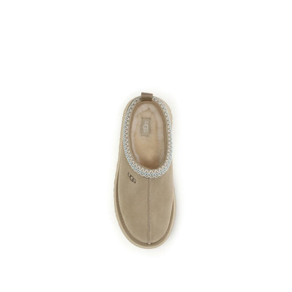 UGG Sand Beige Calf Leather Tazz Slipper Mules