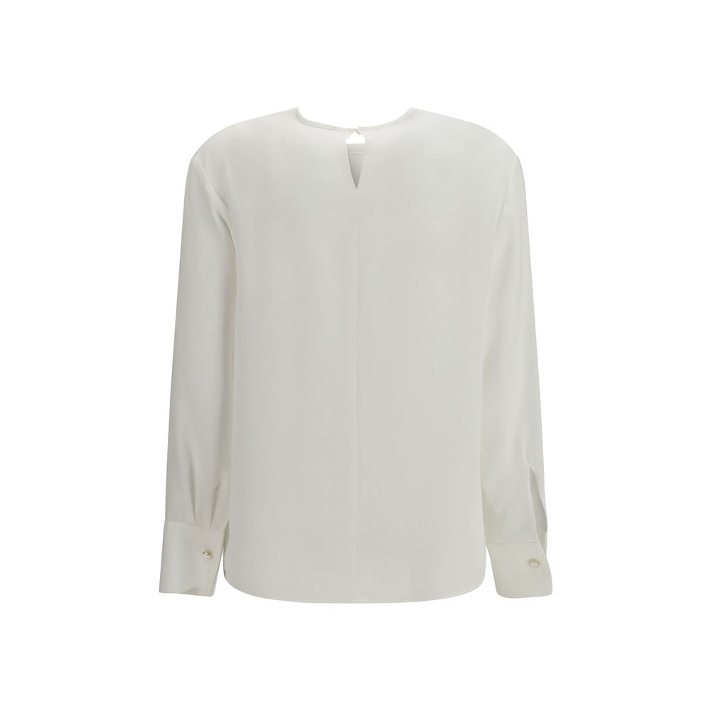 Max Mara White Triacetate Blouse - Elegant Femininity Redefined