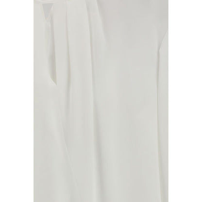 Max Mara White Triacetate Blouse - Elegant Femininity Redefined
