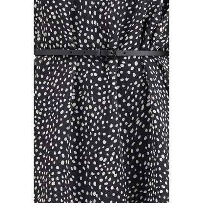Max Mara Black & White Polka Dot Silk Chiffon Campo Dress