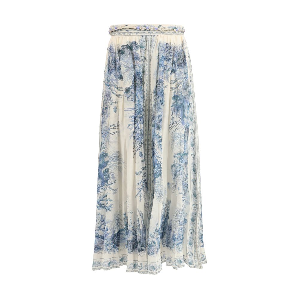 Zimmermann Wanderlust Multicolor Cotton Long Skirt