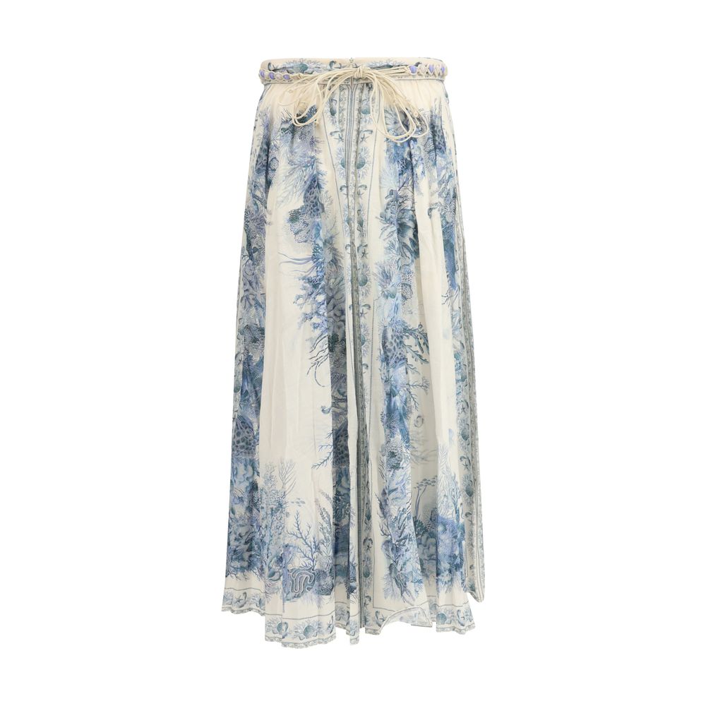 Zimmermann Wanderlust Multicolor Cotton Long Skirt