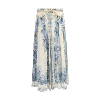 Zimmermann Wanderlust Multicolor Cotton Long Skirt