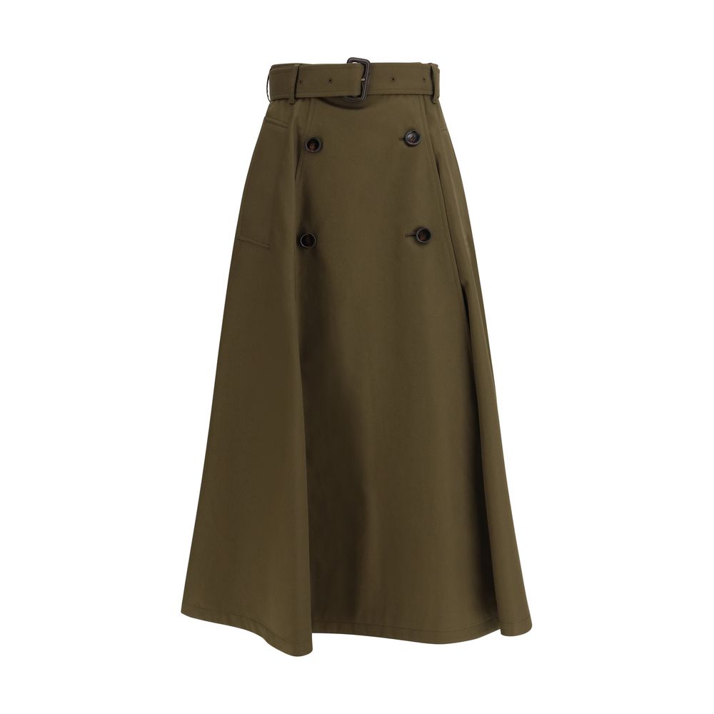 Burberry Bicolor Cotton Midi Skirt - Timeless Luxury Redefined