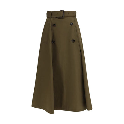 Burberry Bicolor Cotton Midi Skirt - Timeless Luxury Redefined