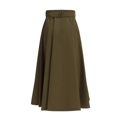 Burberry Bicolor Cotton Midi Skirt - Timeless Luxury Redefined