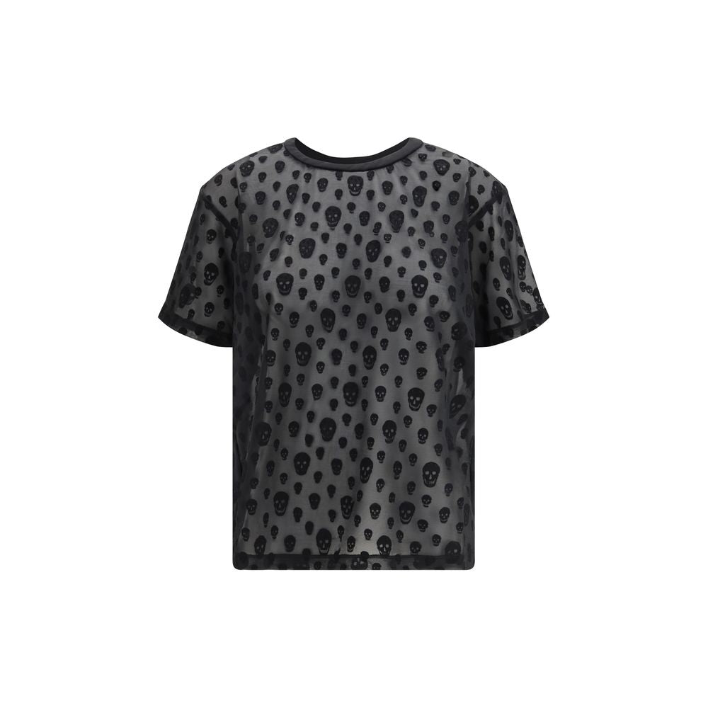 Alexander McQueen Sheer Black Skull T-Shirt