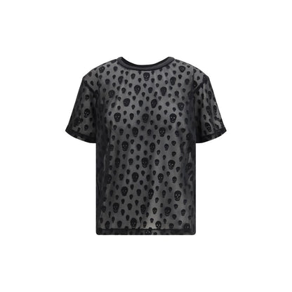 Alexander McQueen Sheer Black Skull T-Shirt