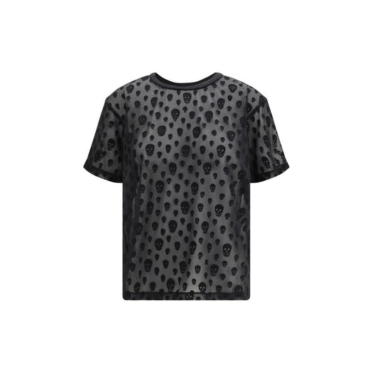 Alexander McQueen Sheer Black Skull T-Shirt