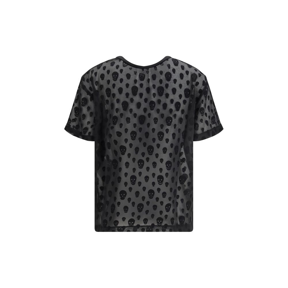 Alexander McQueen Sheer Black Skull T-Shirt